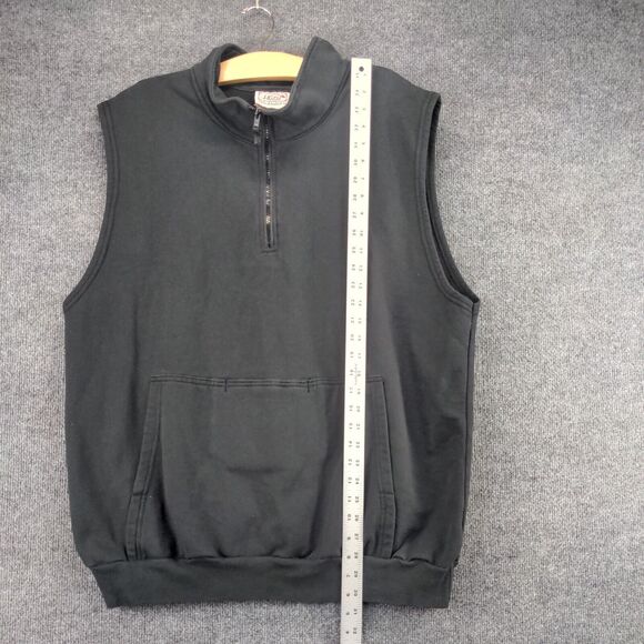 Vintage Huzu 1/4 Zip Sleeveless Vest Size XXL Black Made in USA - Picture 4 of 13